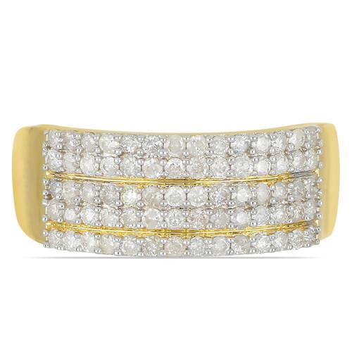 14K GOLD REAL WHITE DIAMOND GEMSTONE CLUSTER RING